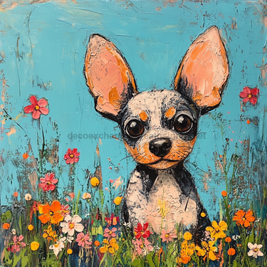 Spring Dog Sign, DCO-13381, Sign For Wreath, 10x10
